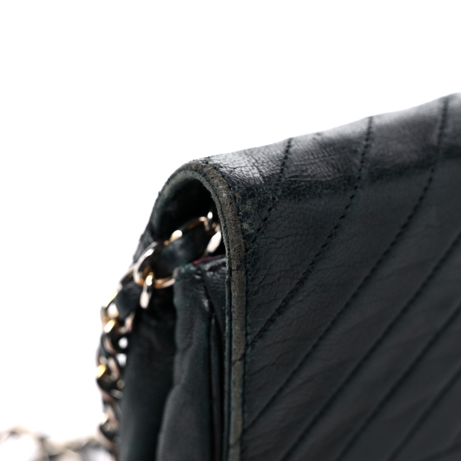 Chanel Lambskin Diagonal Quilted Small Single Flap Black 14 of 16