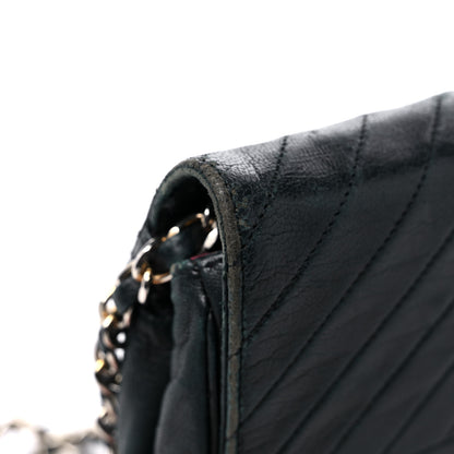 Chanel Lambskin Diagonal Quilted Small Single Flap Black 14 of 16