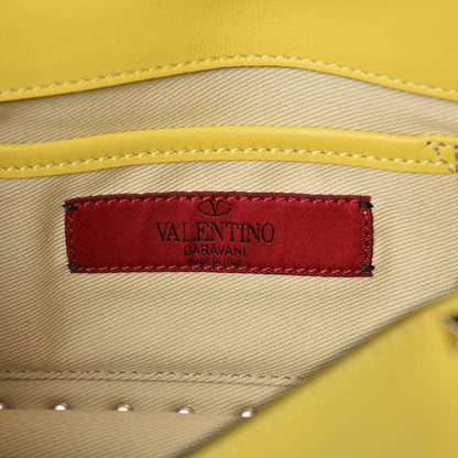 Valentino Garavani Vitello Mini Rockstud Flap Saddle Crossbody Bag Naples Yellow 6 of 15