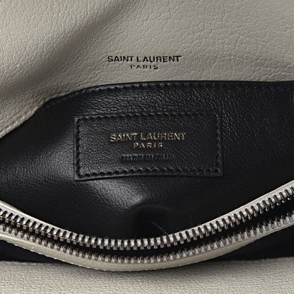 Saint Laurent Sheepskin Matelasse Chevron Monogram Medium College Bag Dove White 7 of 11