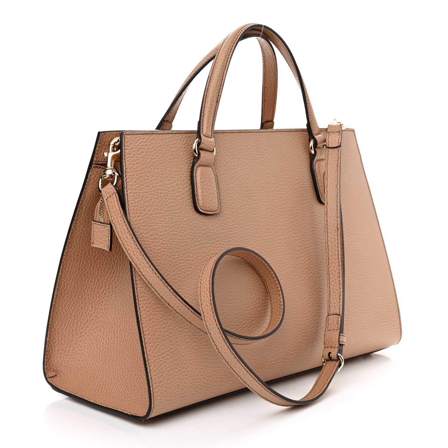 Gucci Dollar Calfskin Large Soho Top Handle Satchel Camelia 3 of 10