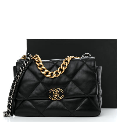 Chanel Lambskin Quilted Large Chanel 19 Flap Black 11 of 11