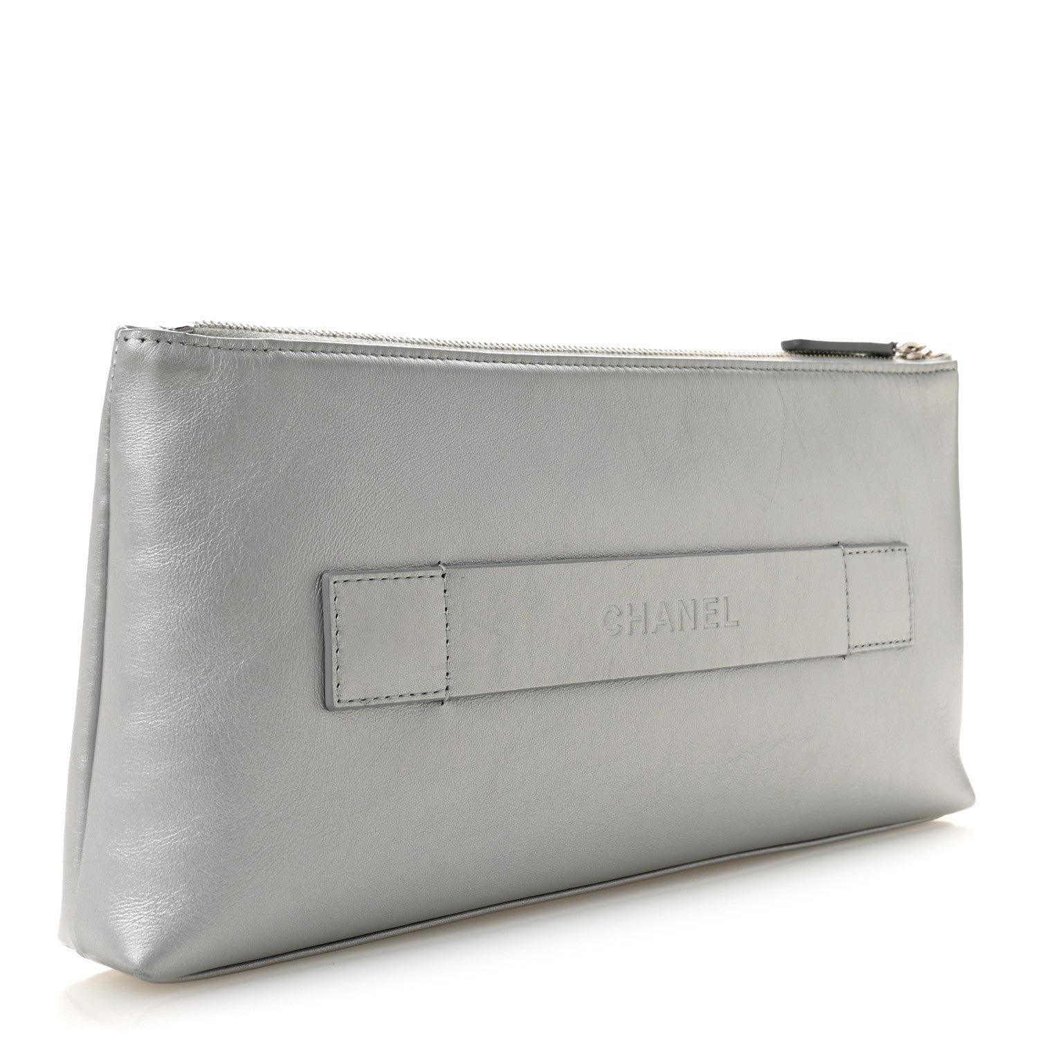 Chanel Metallic Calfskin Keyboard Pouch Silver 3 of 10