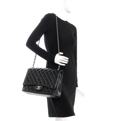 Chanel Lambskin Quilted Maxi Double Flap Black 2 of 11