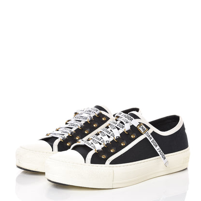 Christian Dior Canvas Walk'n Dior Low Top Sneakers 38.5 Black White 3 of 16
