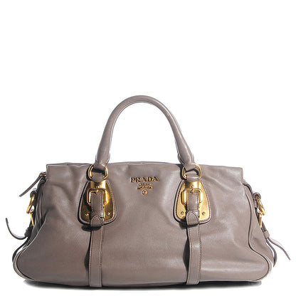 Prada Soft Calf Shopping Satchel Bag Bambu 1 of 8
