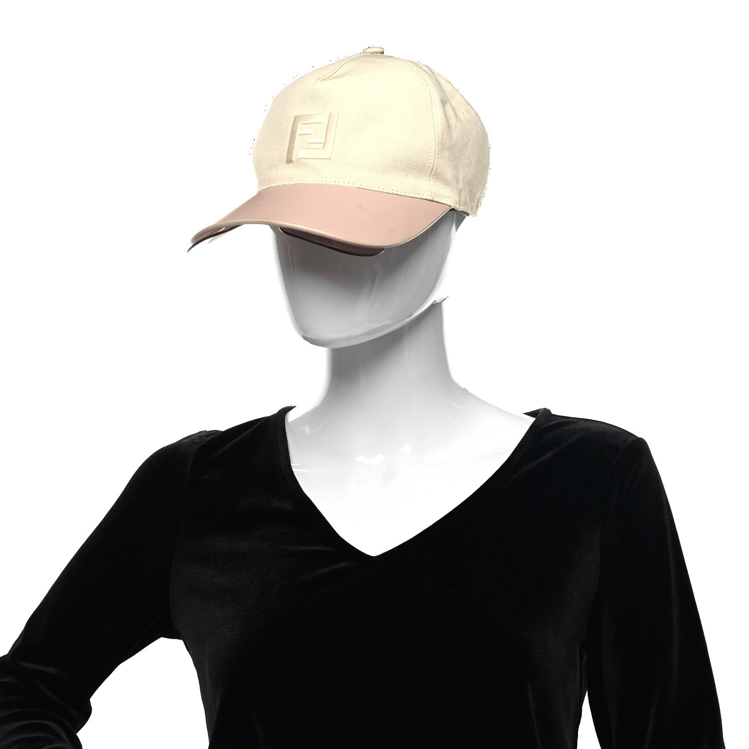Fendi Cotton Calfskin Fs Fendi Eyecap Hat Beige 2 of 9