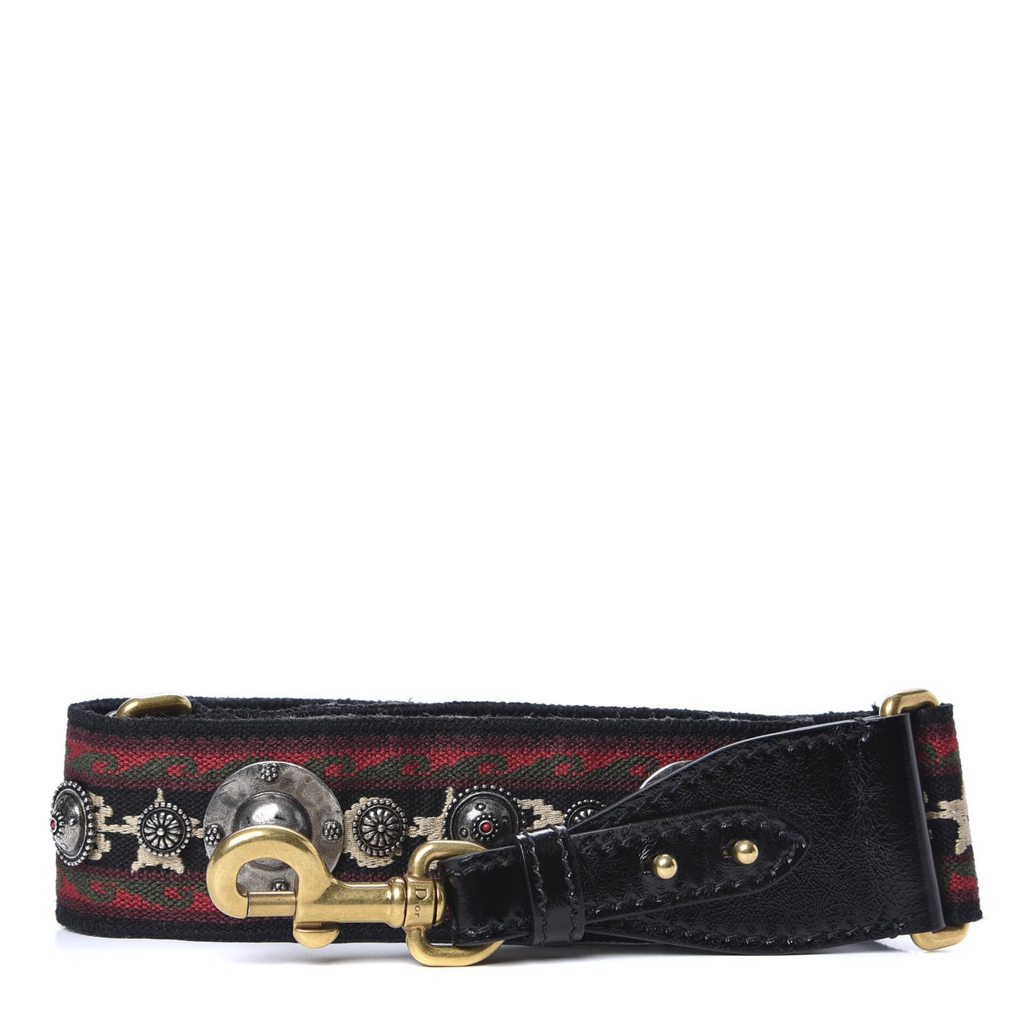 Canvas Embroidered Studded Bohemian Shoulder Strap Red