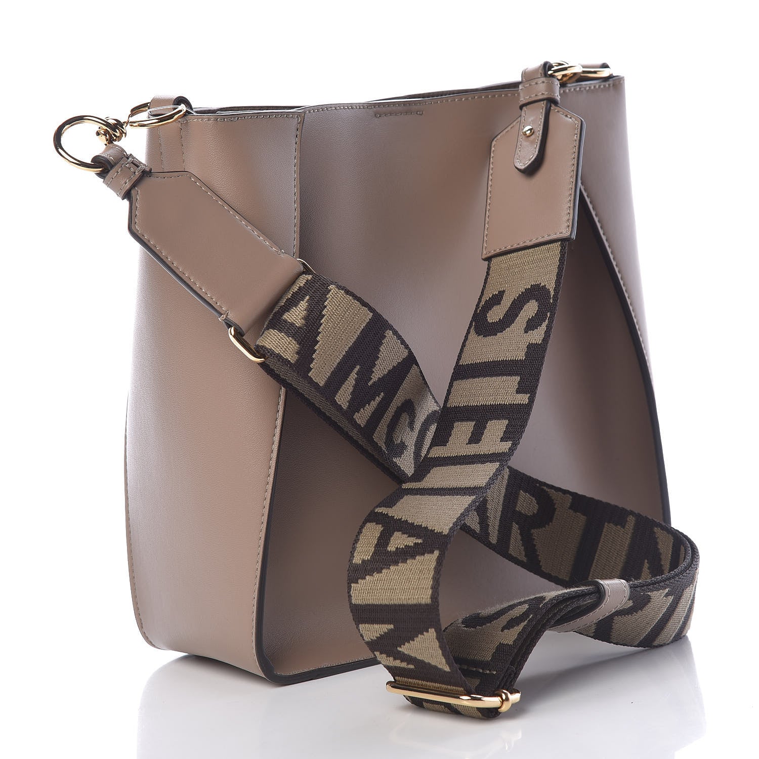 Stella McCartney Eco Alter Nappa Perforated Logo Mini Crossbody Dark Taupe 3 of 10