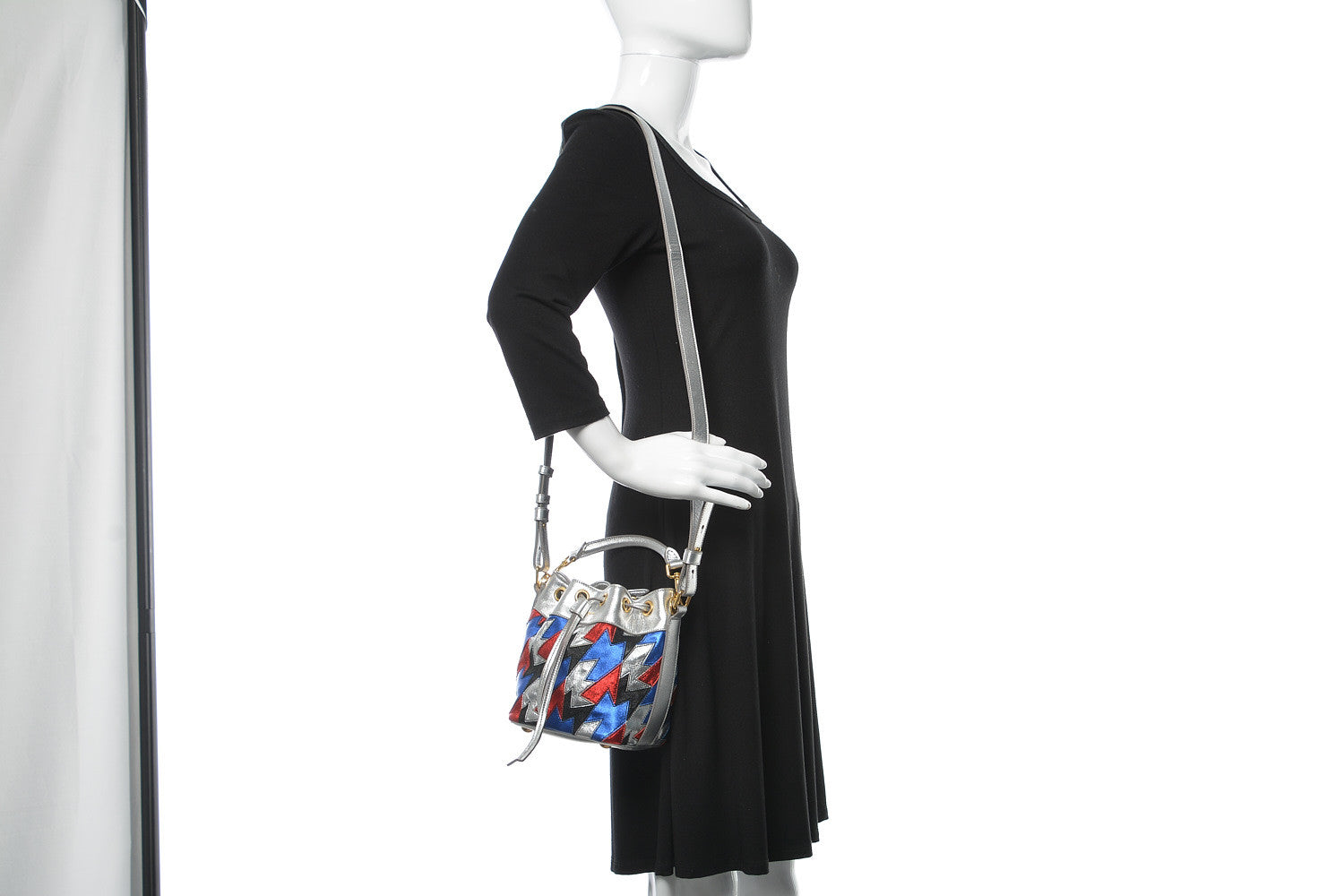 Saint Laurent Calfskin Patchwork Small Emmanuelle Bucket Bag 2 of 10