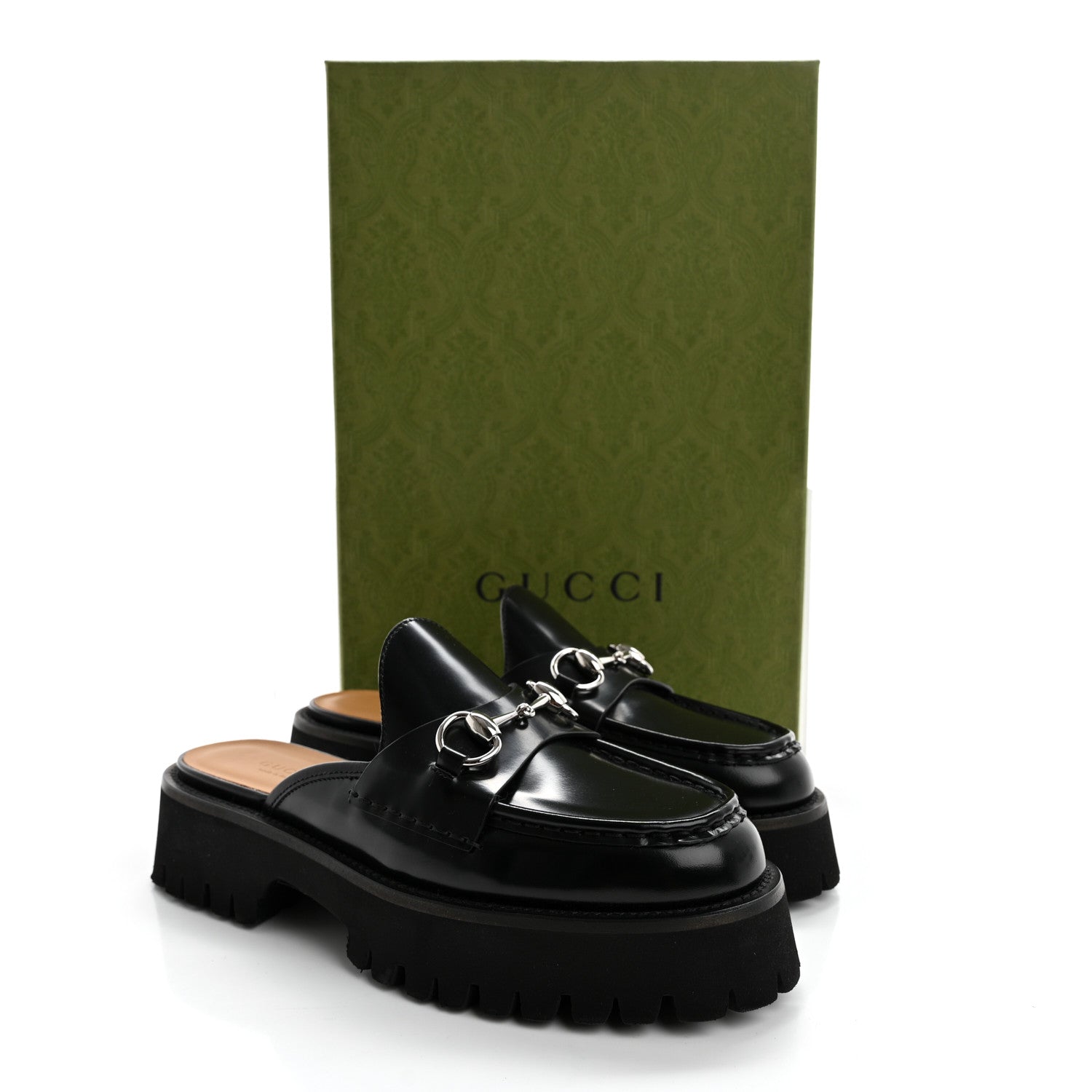Gucci Cordovan Lux Womens Horsebit Platform Mules 37 Black 10 of 10