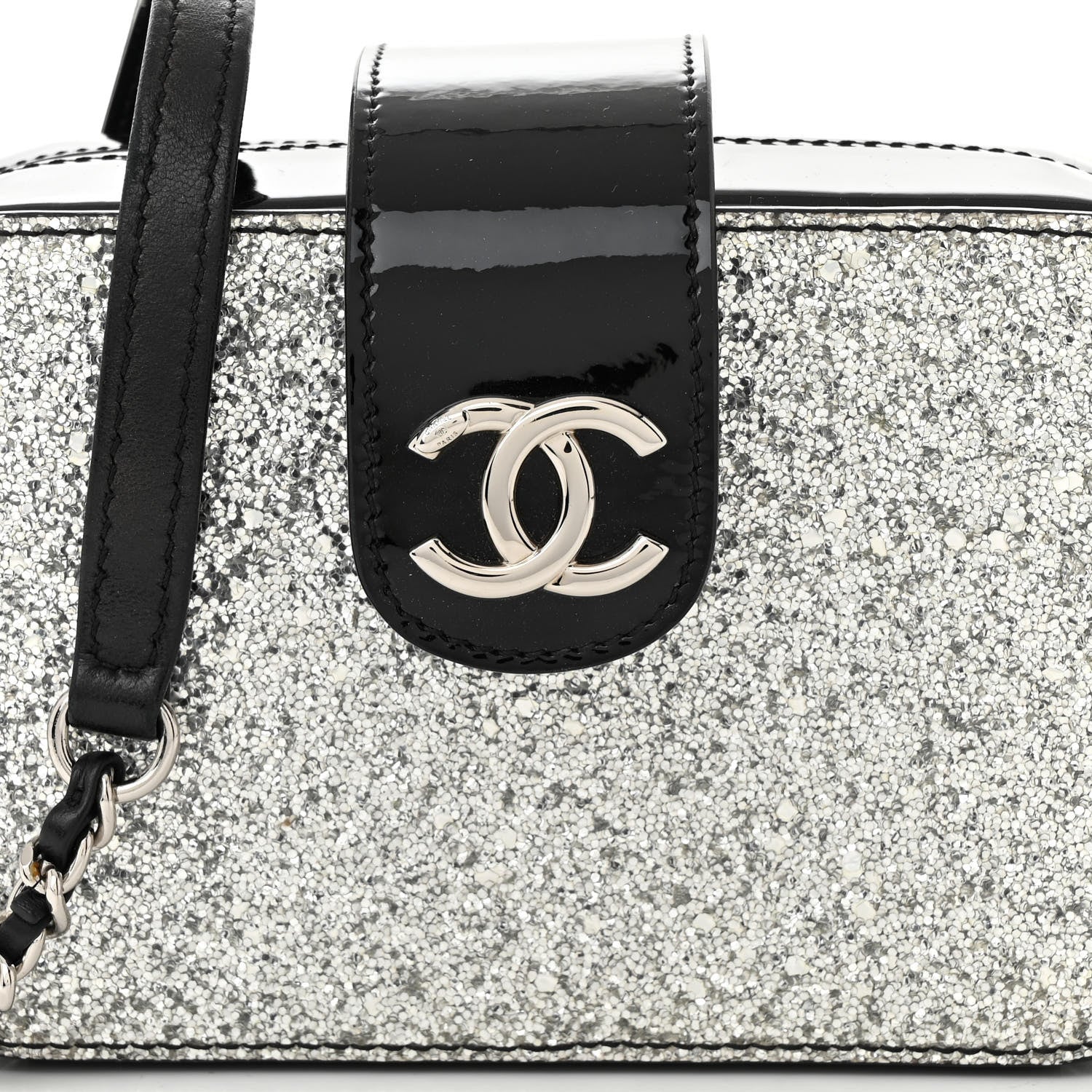 Chanel Glitter Patent Evening On The Moon Camera Case Silver 8 of 10