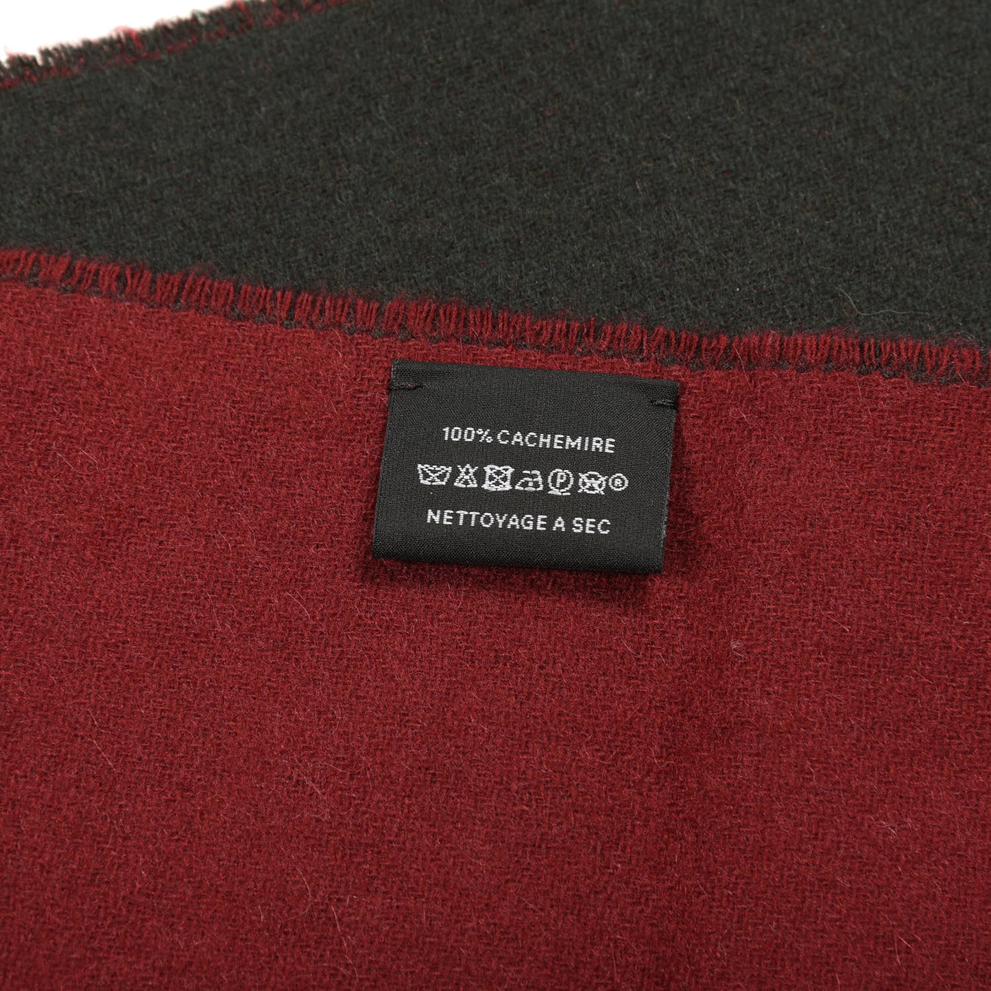 Cashmere Fringe Scarf Red Grey