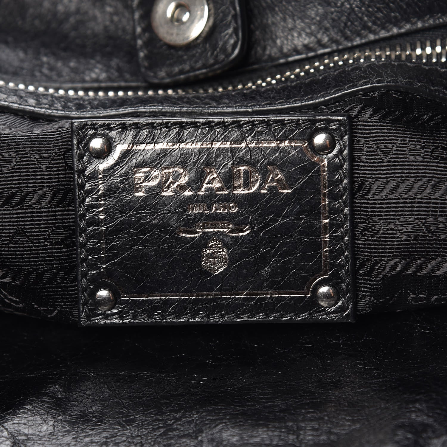 Prada Vitello Shine Hobo Black 7 of 15