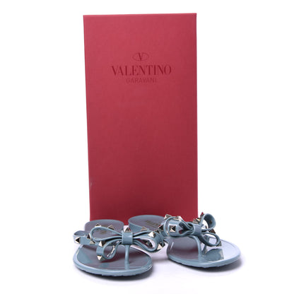 Valentino Garavani PVC Jelly Rockstud Bow Thong Sandals 37 Aqua 9 of 9