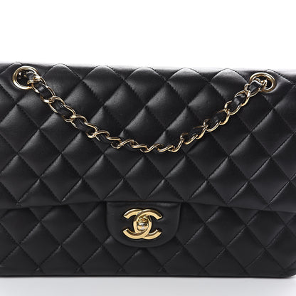 Chanel Lambskin Quilted Medium Double Flap Black 7 of 9