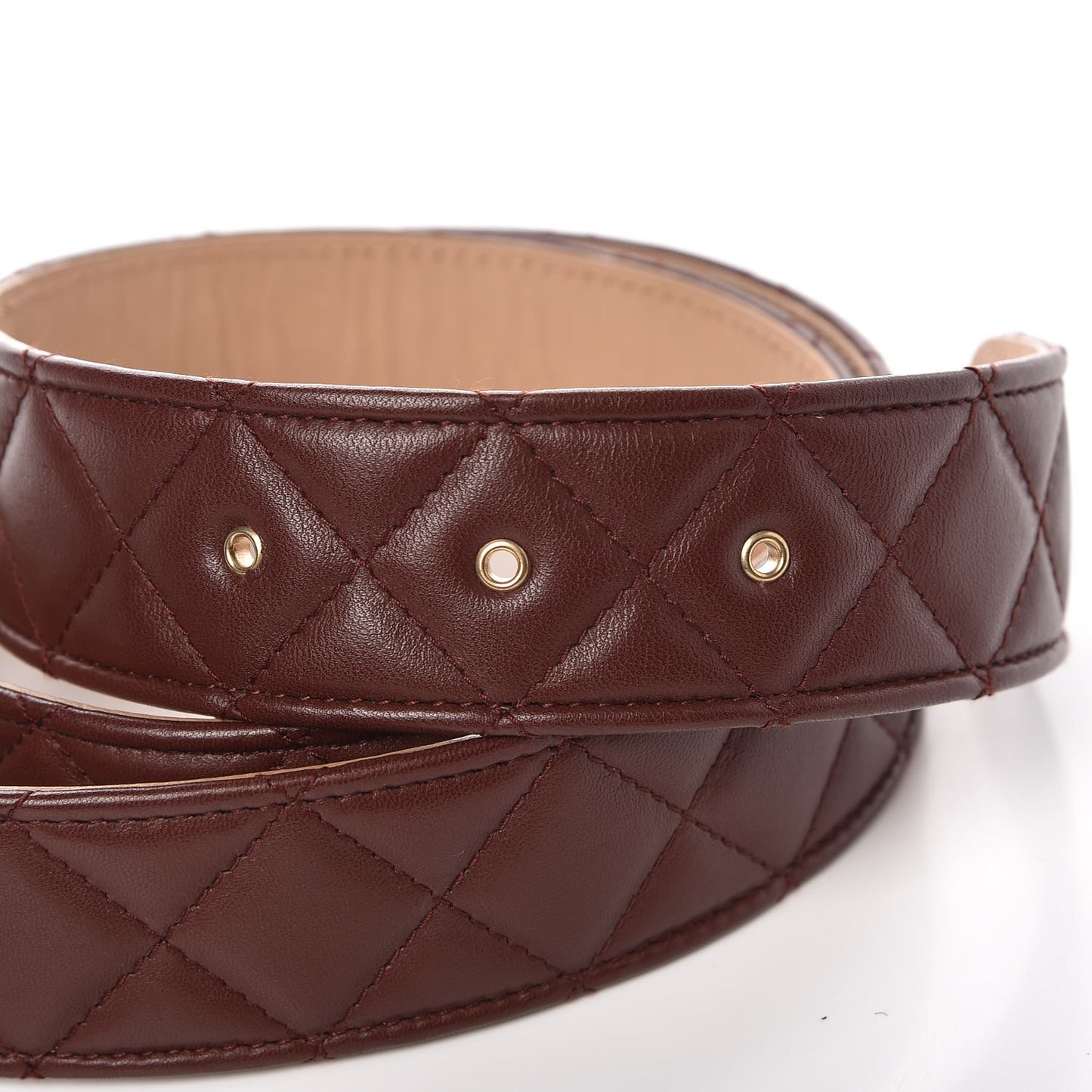 Lambskin Quilted CC Belt 90 36 Bordeaux
