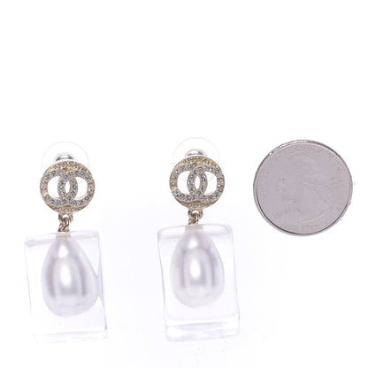 Chanel Resin Crystal Earrings Gold 2 of 5