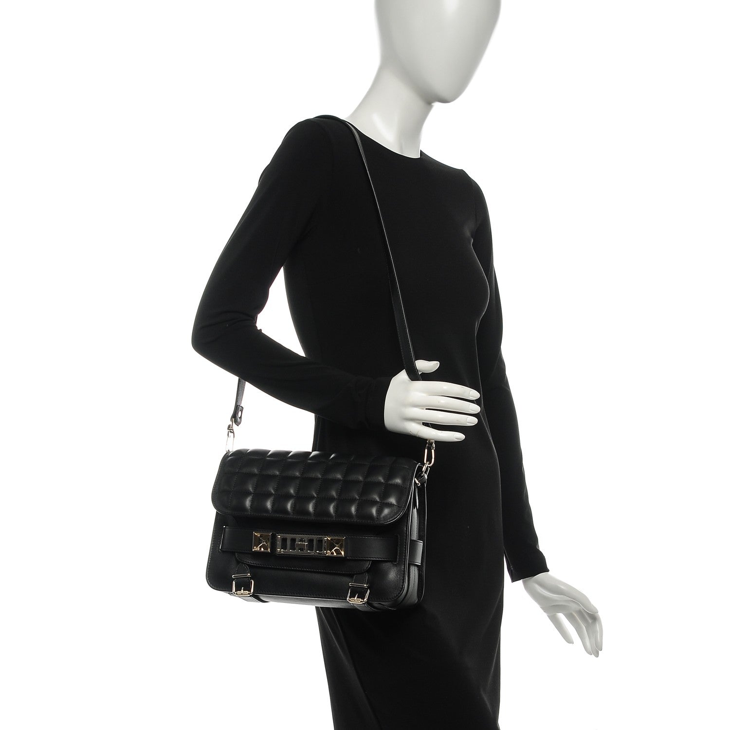 Proenza Schouler Lambskin Quilted PS11 Classic Shoulder Bag Black 2 of 8