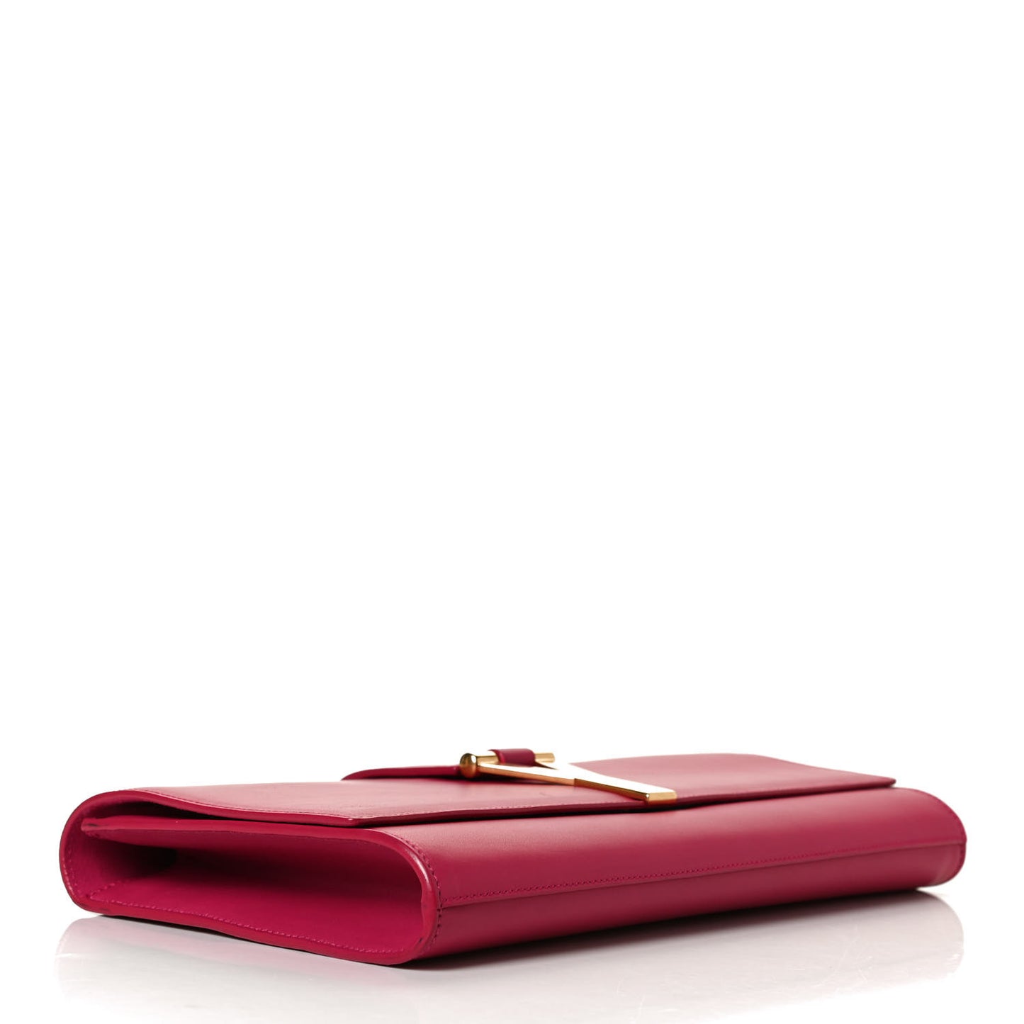Calfskin Classic Y Ligne Clutch Fuchsia