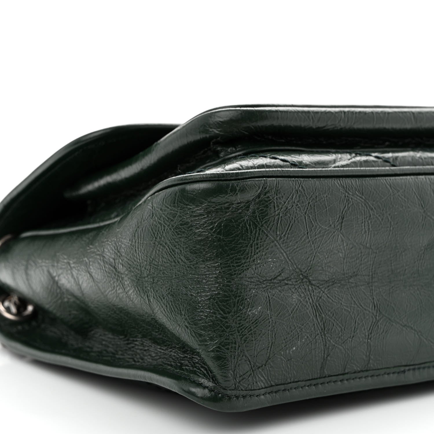Saint Laurent Crinkled Calfskin Matelasse Monogram Medium Niki Chain Satchel Dark Green 9 of 10