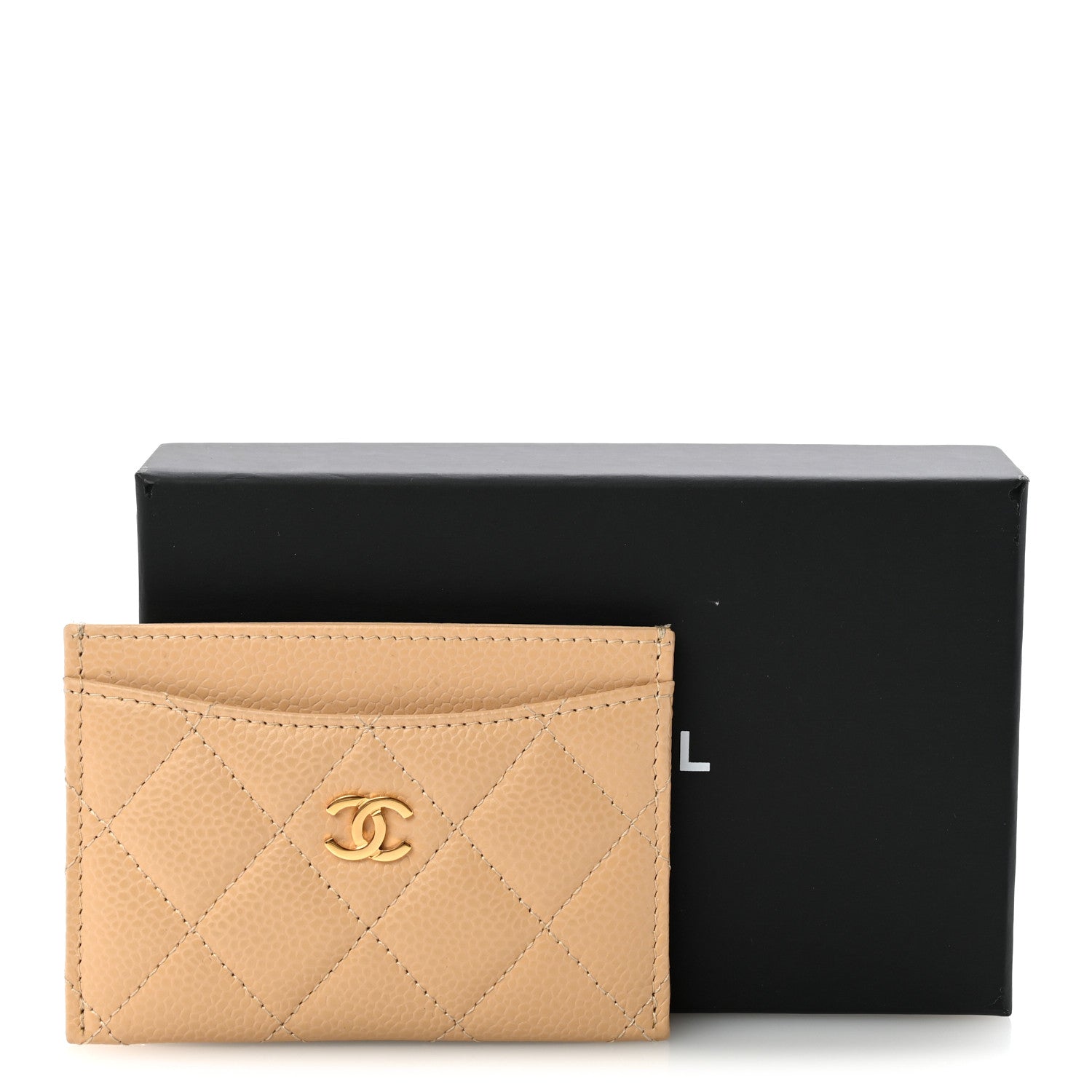 Chanel Caviar Quilted Card Holder Beige 11 of 11
