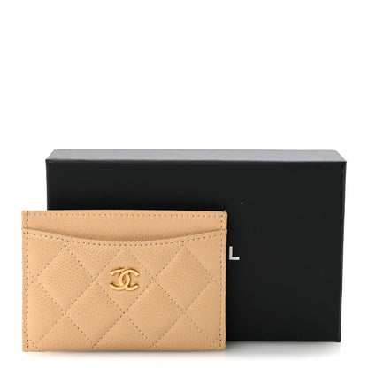Chanel Caviar Quilted Card Holder Beige 11 of 11