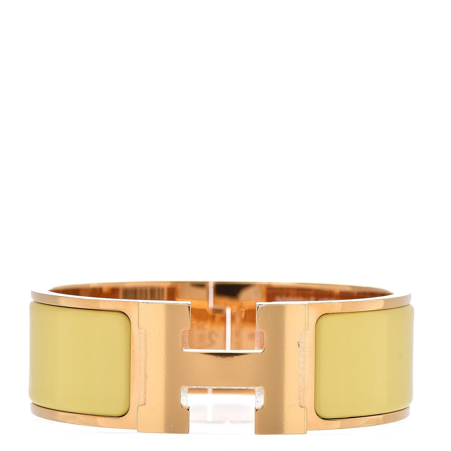 Enamel Wide Clic Clac H Bracelet PM Jaune Citron