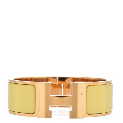 Hermes Enamel Wide Clic Clac H Bracelet PM Jaune Citron 1 of 5