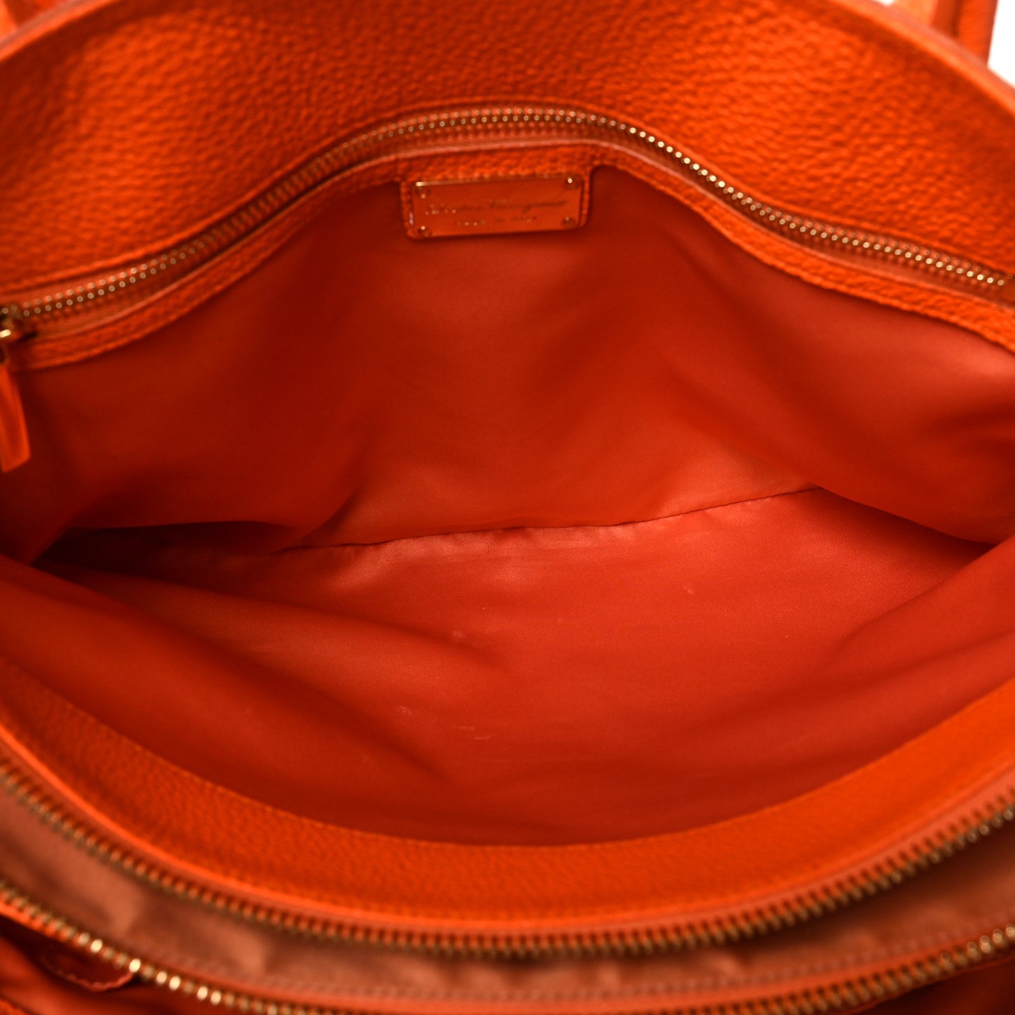 Pebbled Calfskin Fiamma Bag Orange