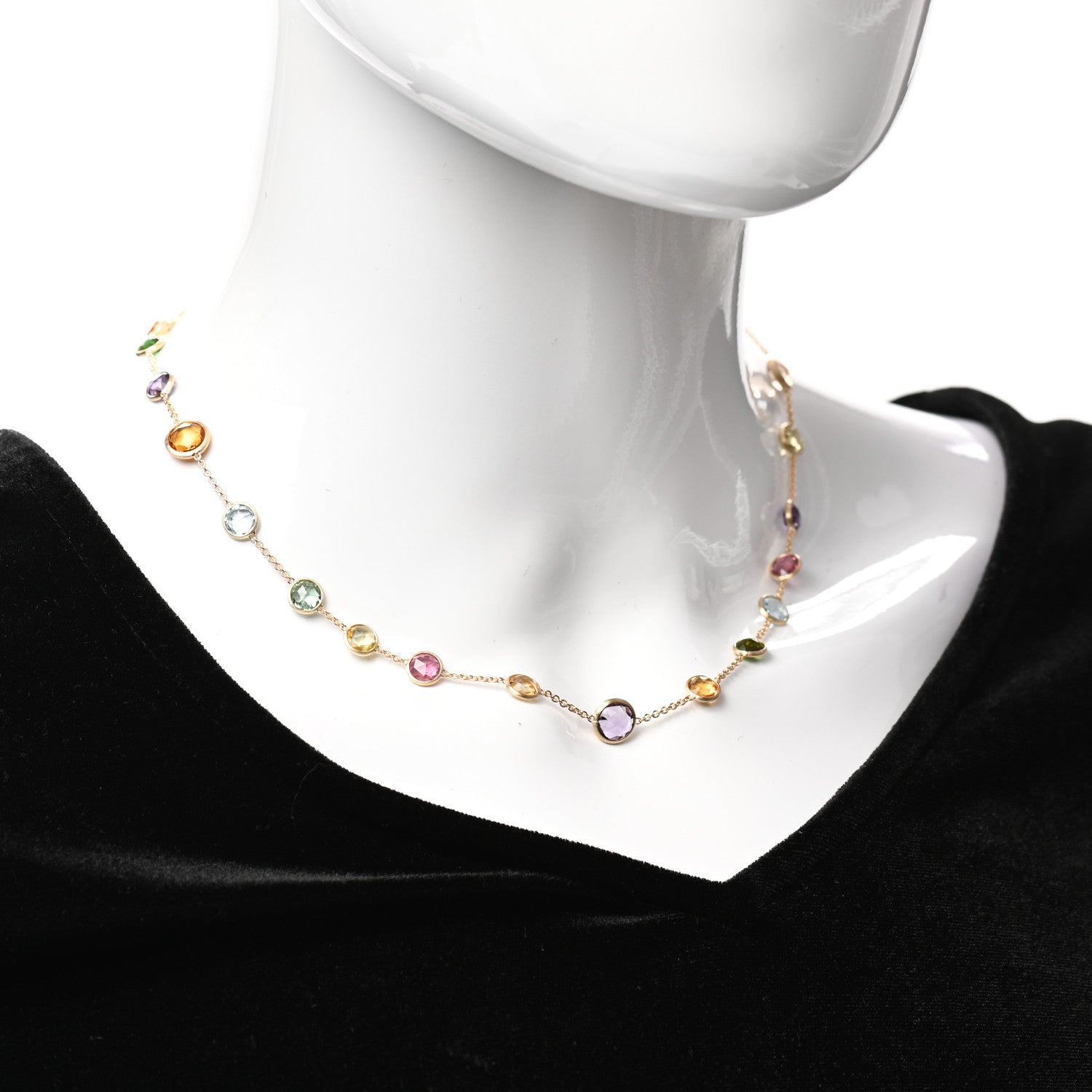 Marco Bicego 18K Yellow Gold Multi Gemstone Jaipur Necklace 2 of 5