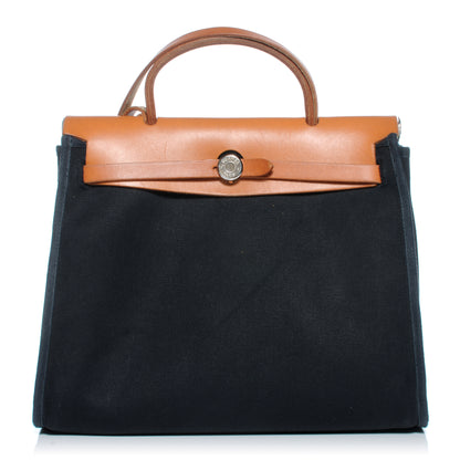 Hermes Toile Herbag PM Natural and Black 2 of 15