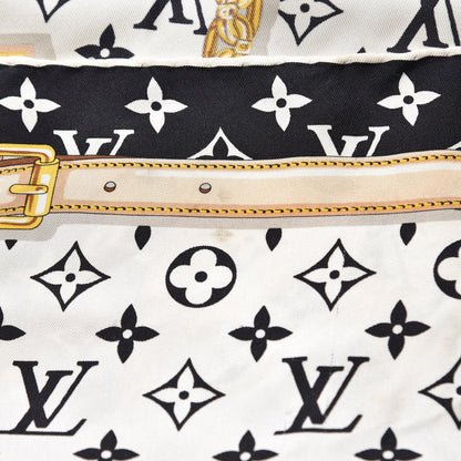 Louis Vuitton Silk Monogram Confidential Square Scarf Black 9 of 10