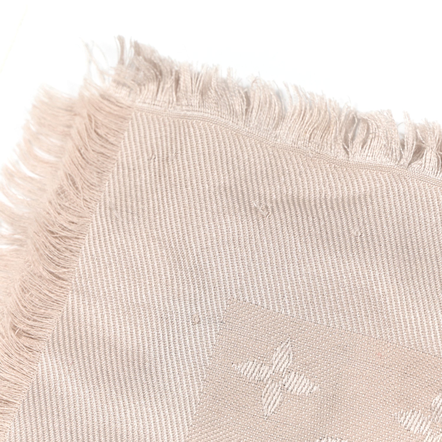 Louis Vuitton Silk Wool Monogram Shine Shawl Greige 7 of 11