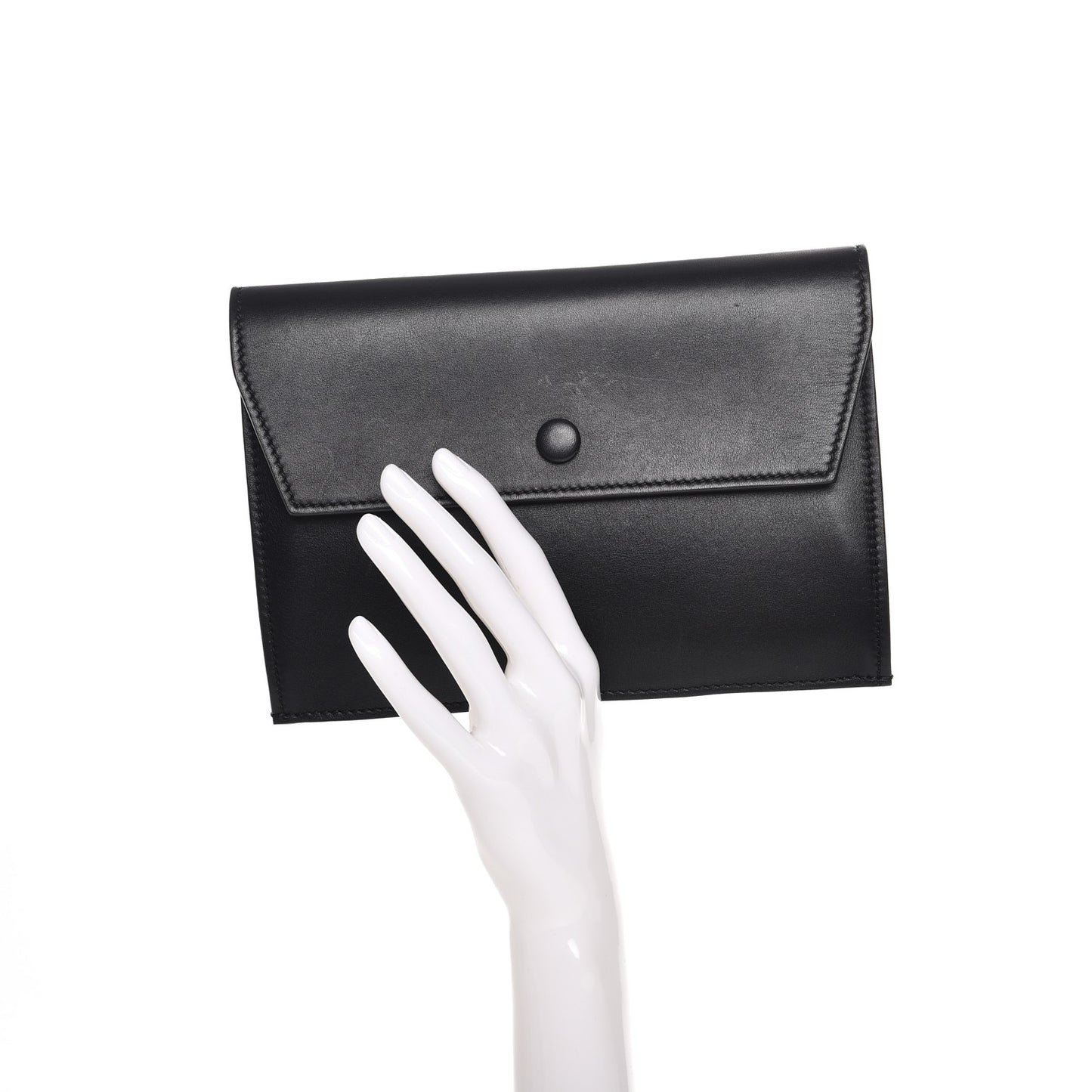 Smooth Calfskin Tie Knot Companion Pouch Black