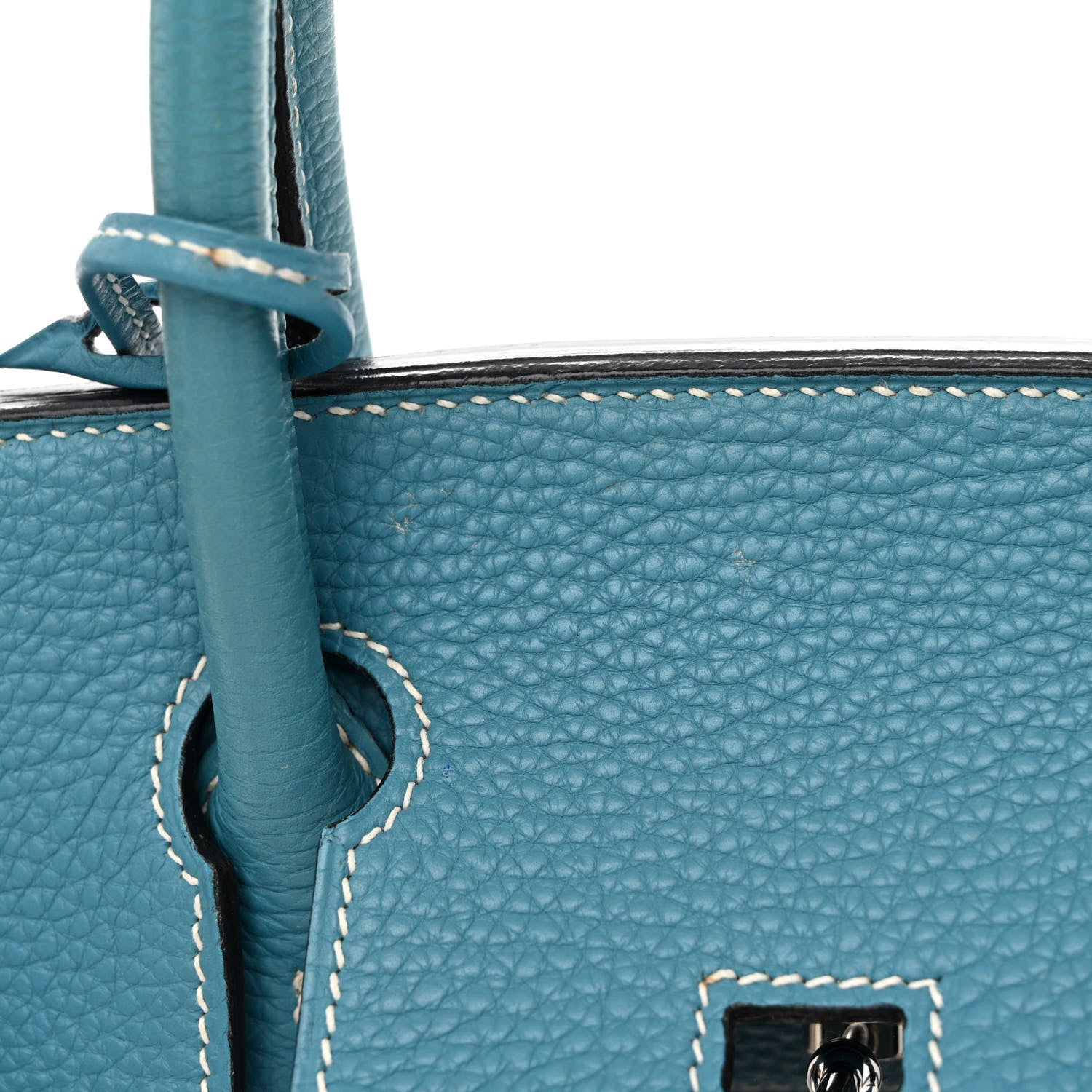 Hermes Taurillon Clemence Birkin 30 Blue Jean 12 of 14