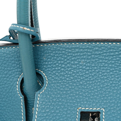 Hermes Taurillon Clemence Birkin 30 Blue Jean 12 of 14