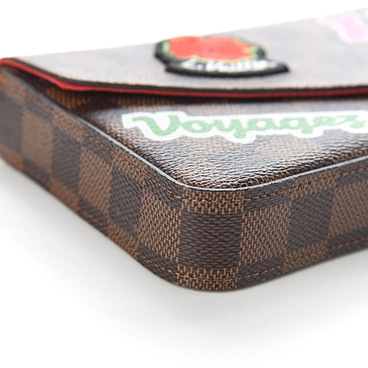 Louis Vuitton Damier Ebene LV Stories Pochette Felicie Chain Wallet 9 of 12
