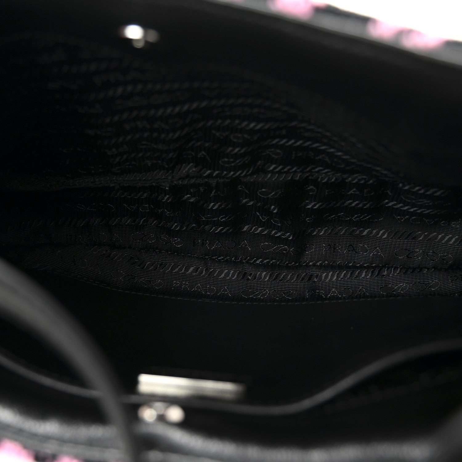 Prada Maglia Jacquard Cleo Shoulder Bag Black Rosa 5 of 10
