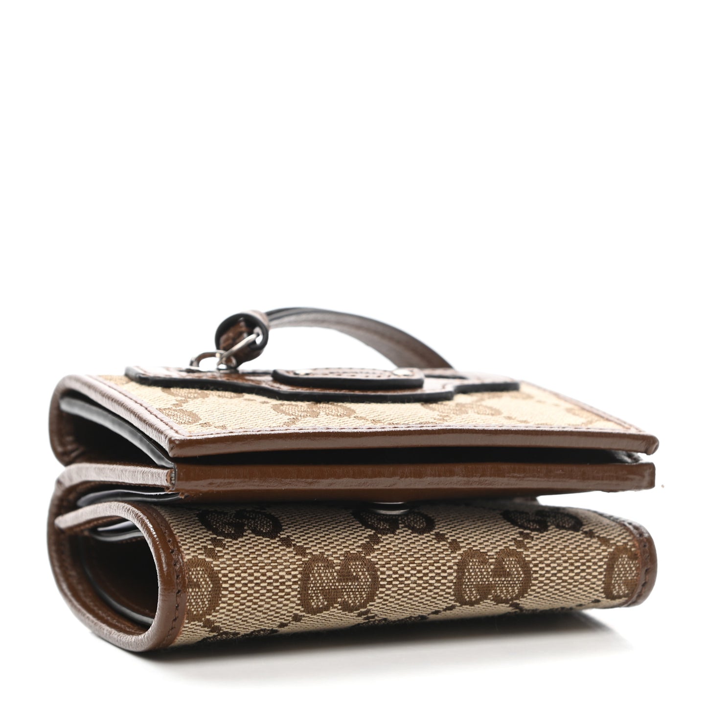 X GUCCI GG Monogram Azalea Calfskin Neo Classic Wallet Beige Ebony Brown Sugar