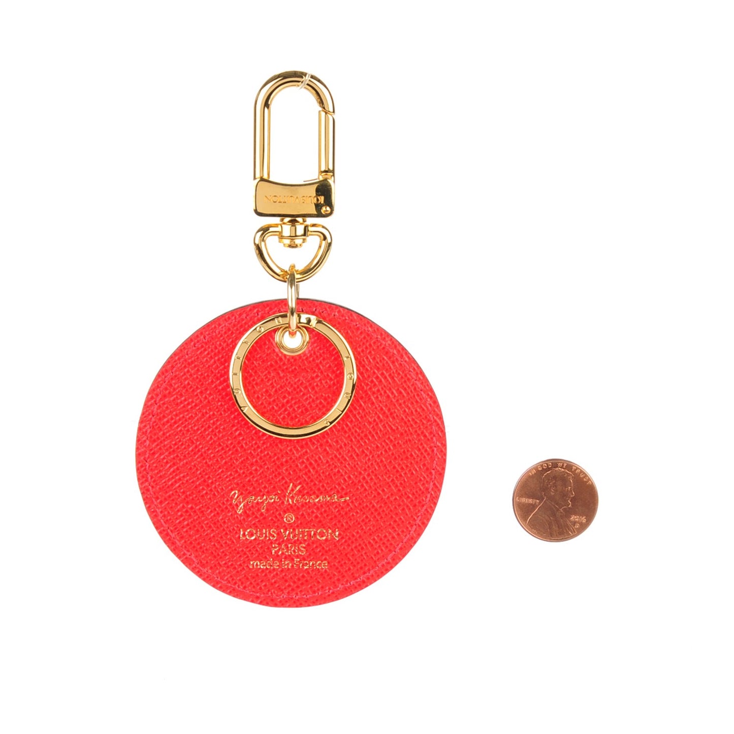 Monogram Kusama Pumpkin Dots Key Holder Red