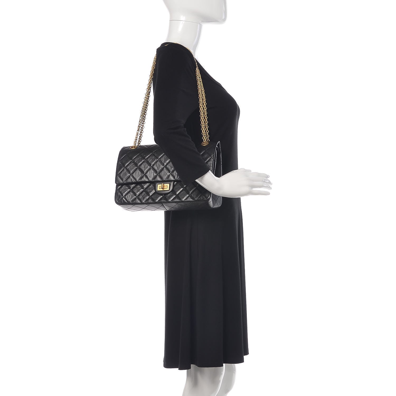 Chanel Aged Calfskin Quilted 2.55 Reissue 226 Flap Black 2 of 10