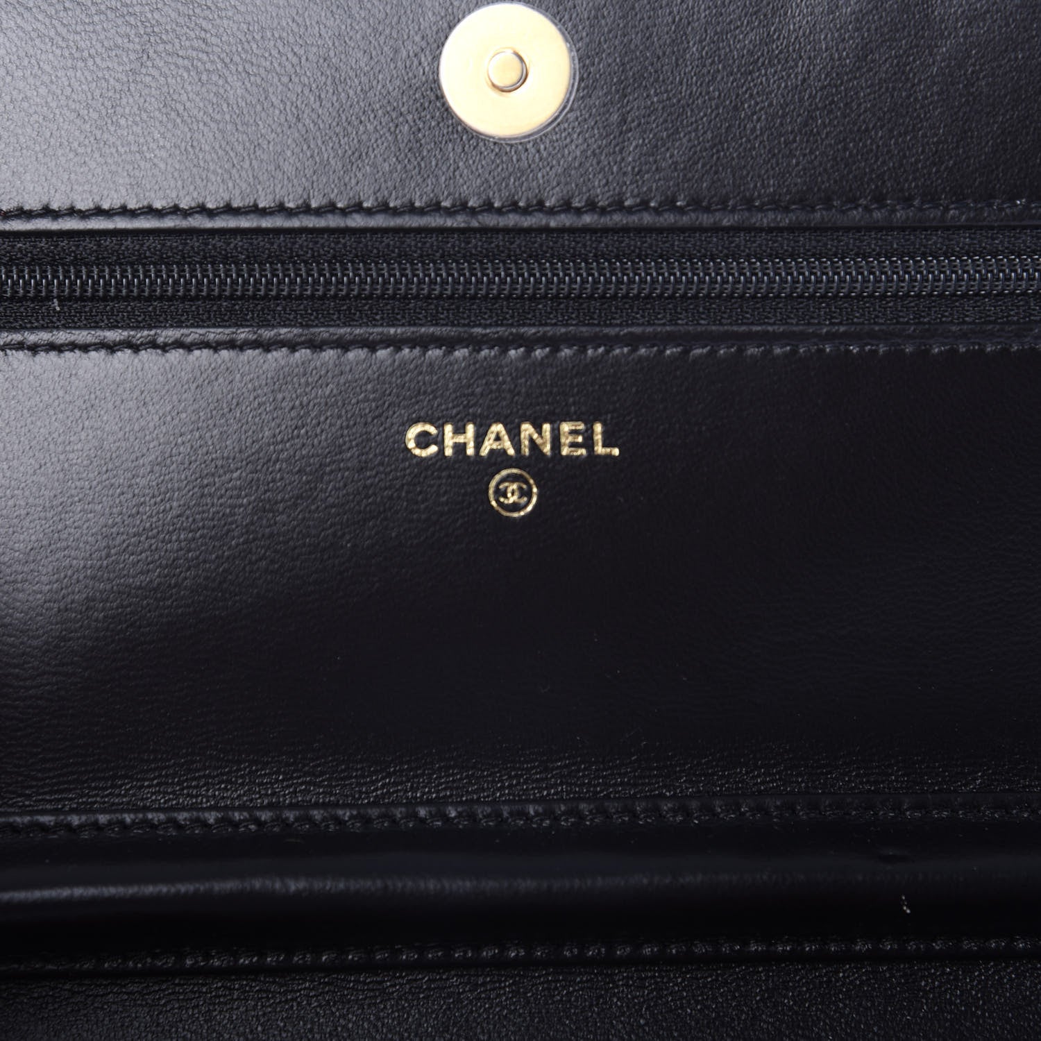 Chanel Lambskin Quilted Running Chain Wallet On Chain WOC Black 5 of 13