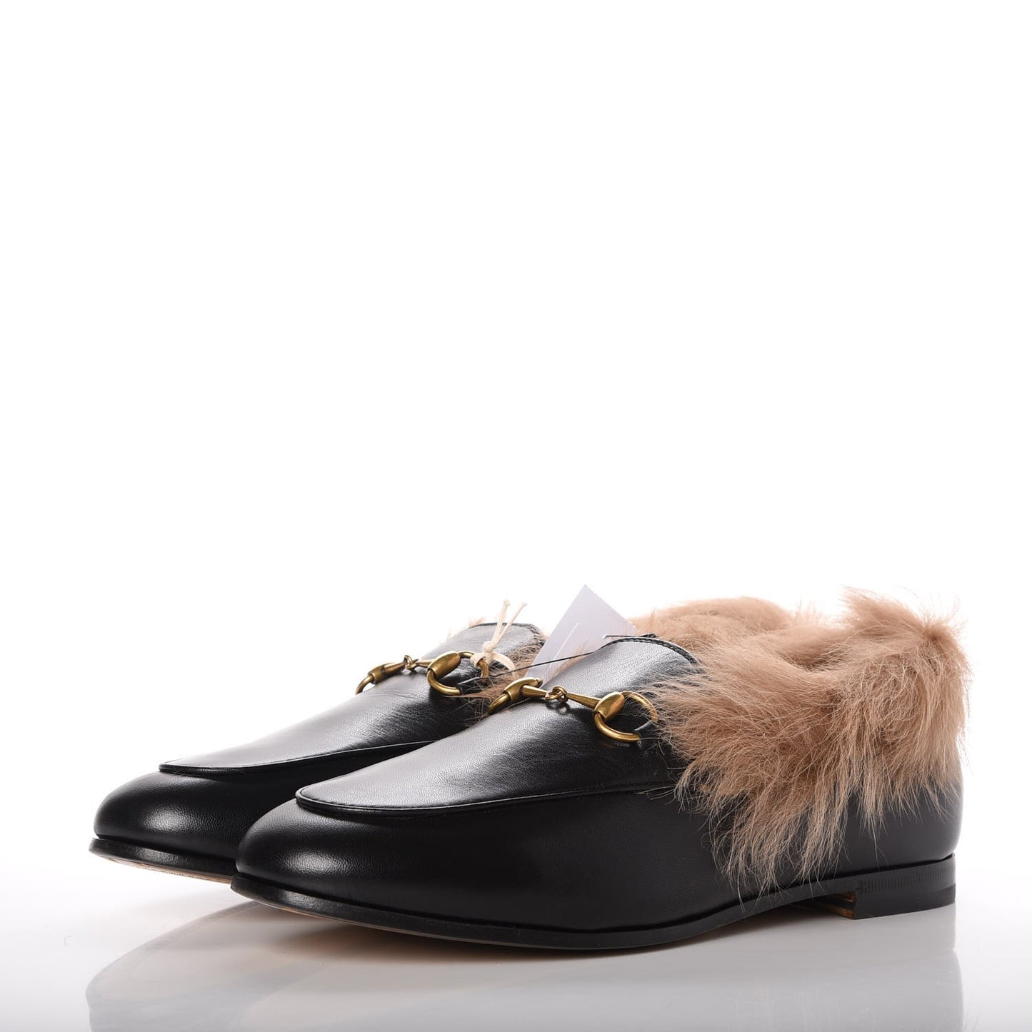Malaga Kid Fur Womens Jordaan Loafers 38 Black Natural