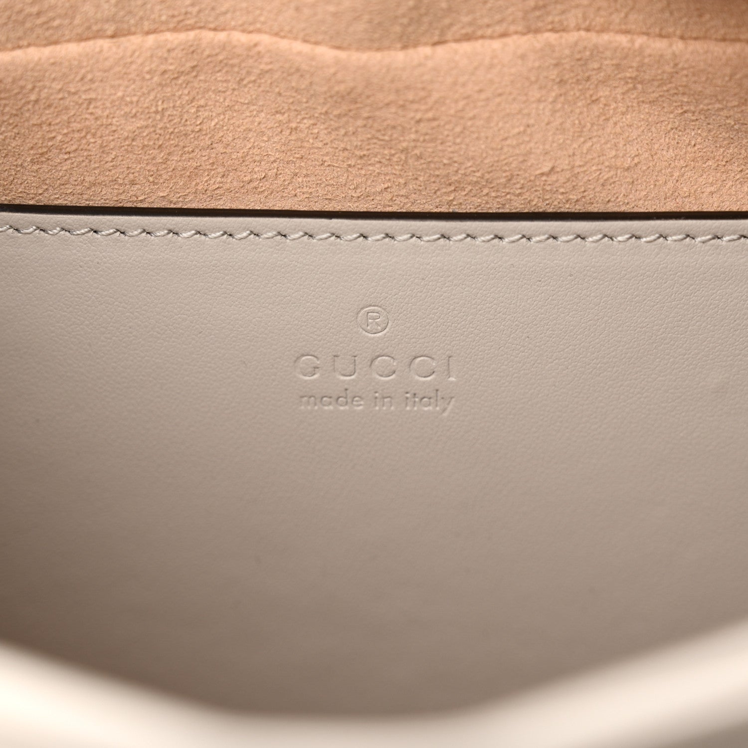 Gucci Calfskin Matelasse Small GG Marmont Chain Shoulder Bag Light Grey 6 of 11
