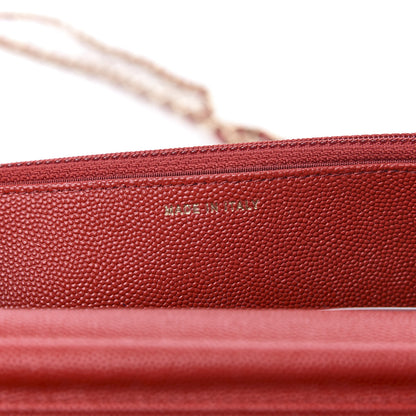 Chanel Caviar Quilted Vintage Mademoiselle Wallet On Chain WOC Red 7 of 12