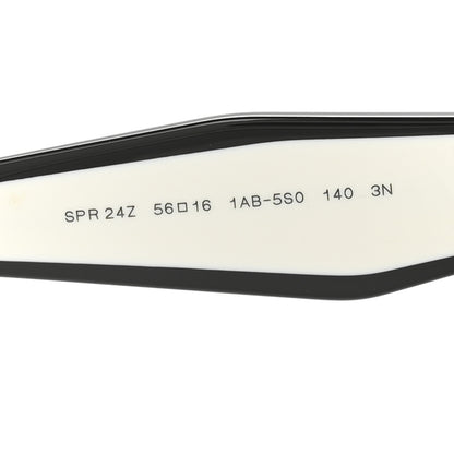 Prada Acetate Square Sunglasses SPR 24Z Black White 5 of 8
