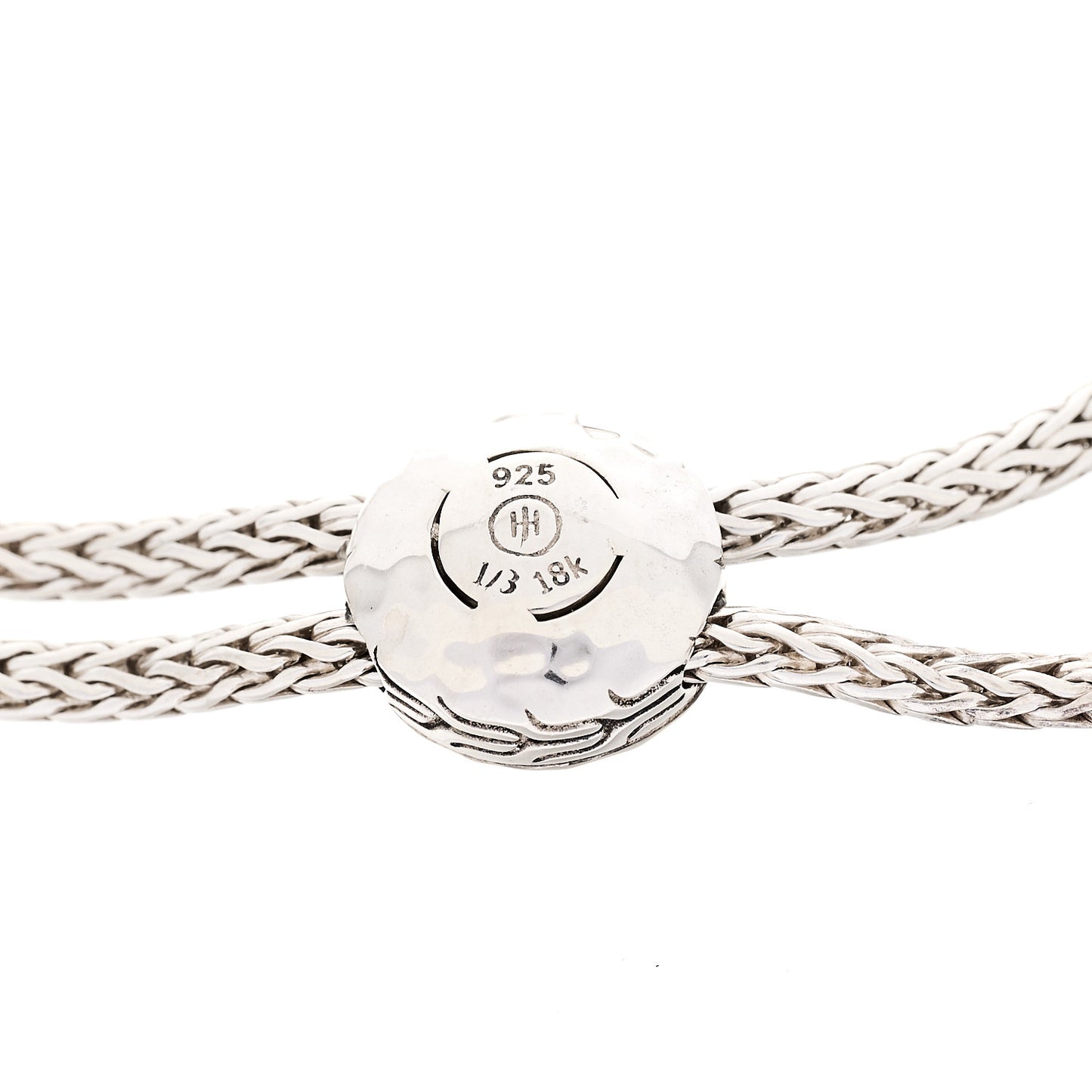 Sterling Silver 18K Yellow Gold Hammered Station Slide Bracelet