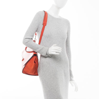 Celine Drummed Calfskin Suede Medium Trapeze Vermillion 2 of 8