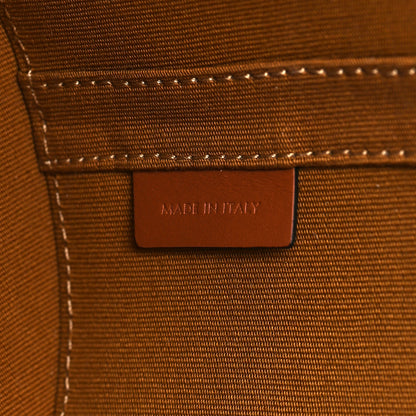 Celine Calfskin Triomphe Canvas Medium Tambour Bag Tan 7 of 7